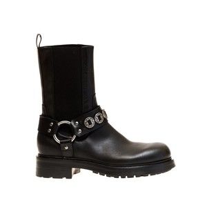 Elena Iachi Black Leather Biker Boots - NWT